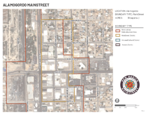 Map of Alamogordo's MainStreet district boundaries