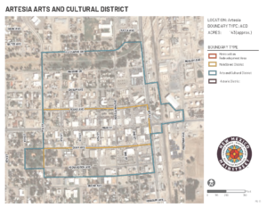 Map of Artesia's MainStreet district boundaries