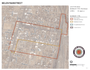 Map of Belen's MainStreet district boundaries