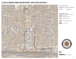 Map of Clovis's MainStreet district boundaries