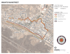 Map of Grants's MainStreet district boundaries