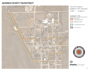 Map of Mosquero's MainStreet district boundaries
