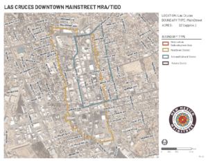 Map of Las Cruces's MainStreet district boundaries