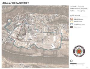 Map of Los Alamos's MainStreet district boundaries