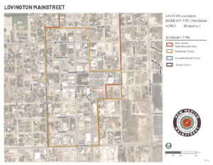 Map of Lovington's MainStreet district boundaries