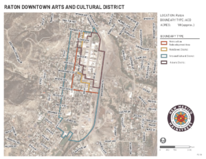 Map of Raton's MainStreet district boundaries