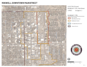 Map of Roswell's MainStreet district boundaries