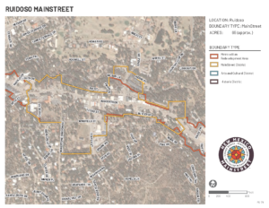 Map of Ruidoso's MainStreet district boundaries