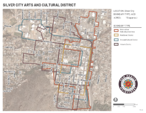 Map of Silver City's MainStreet district boundaries