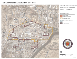 Map of Truth or Consequences's MainStreet district boundaries