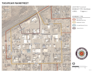 Map of Tucumcari's MainStreet district boundaries