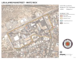 Map of White Rock's MainStreet district boundariesRock map