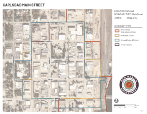 Map of Carlsbad's MainStreet district boundaries